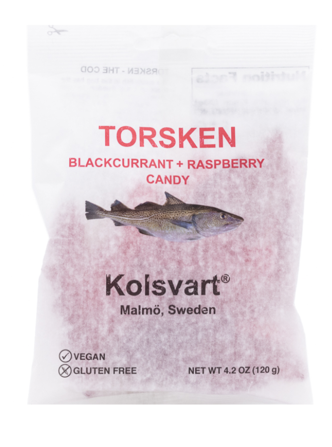 Kolsvart TORSKEN Blackcurrant Raspberry Candy Fish